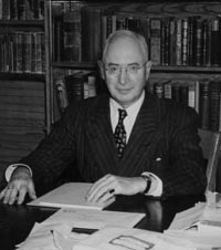 George Urdang at his desk at the UW School of Pharmacy in 1951.