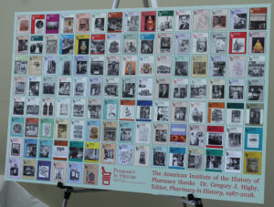 Poster featuring the cover images of the 111 issues of Pharmacy in History edited by Greg Higby.