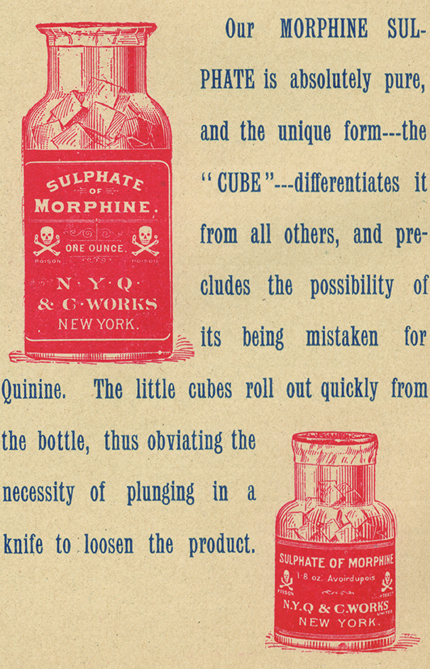 Advertisement for Sulphate of Morphine from the New York Quinine Company in the 1900 Era Blue Book